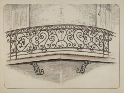 Wrought Iron Balcony, c. 1936.