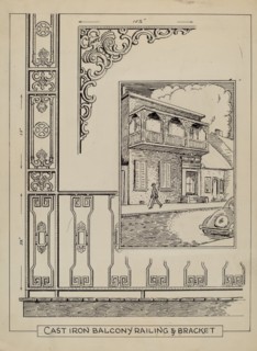 Iron Work on Balcony, c. 1936.