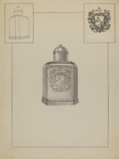 Silver Tea Caddy, c. 1937.