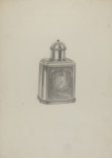 Silver Tea Caddy, c. 1937.