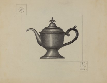 Pewter Coffee Pot, c. 1936.
