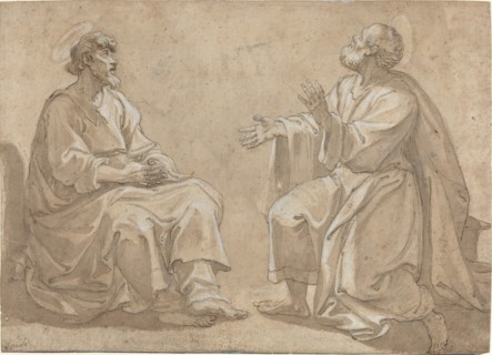 Two Seated Saints, 17th century.
