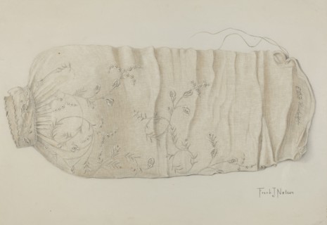 Embroidered sleeve, c. 1938.