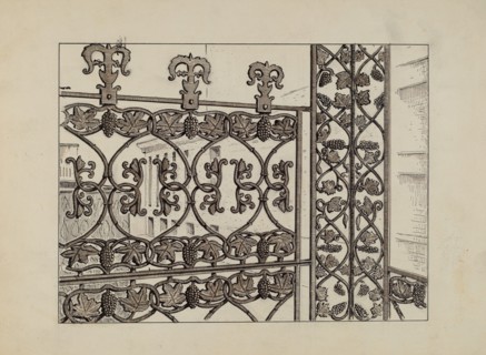 Cast Iron Balcony Rail, c. 1936.