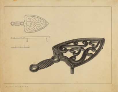 Flat Iron Holder, c. 1937.