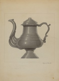 Pewter Coffee Pot, c. 1936.