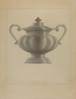 Pewter Sugar Bowl, c. 1936.