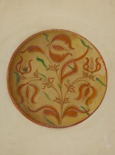 Pa. German Pie Dish, c. 1936.