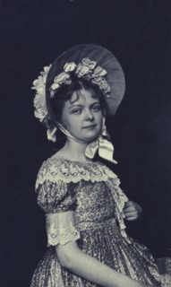 Woman wearing a bonnet, c1900.