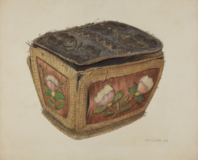 Birch Bark Sewing Basket, 1938.