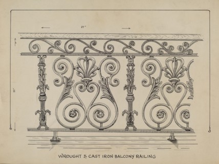 Cast Iron Balcony Rail, c. 1936.