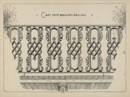 Cast Iron Balcony Rail, c. 1936.