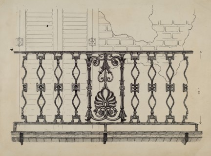 Cast Iron Balcony Rail, c. 1936.