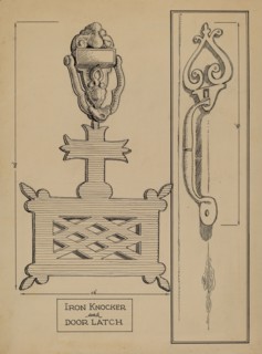 Cast Iron Knocker/Latch, c. 1936.
