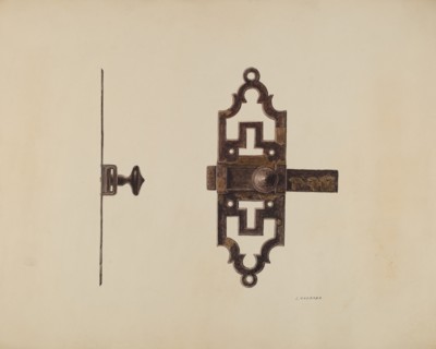 Wrought Iron Latch, c. 1938.