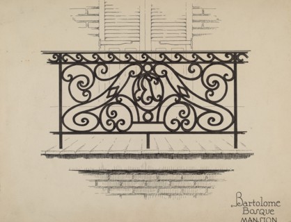 Wrought Iron Railing, c. 1936.