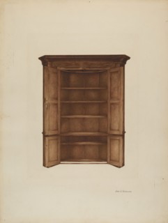 Corner Cupboard, c. 1937.
