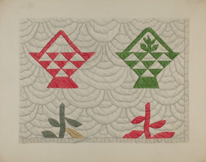 Quilt - Basket Design, c. 1937.