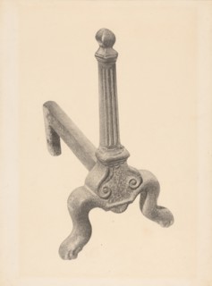 Andiron (one of pair), c. 1938.