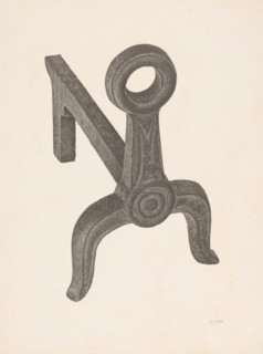 Andiron (one of pair), c. 1940.