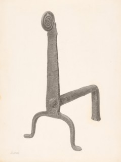 Andiron (one of pair), c. 1940.