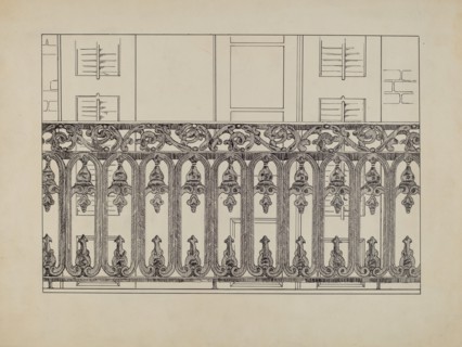 Cast Iron Balcony Rail, c. 1936.