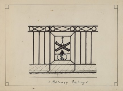 Cast Iron Balcony Rail, 1935/1942.