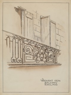 Wrought Iron Balcony Rail, c. 1936.