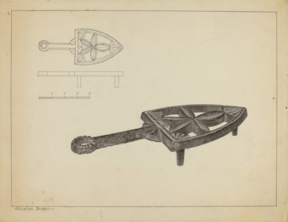 Flat Iron Holder, c. 1937.