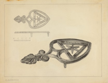 Flat Iron Holder, c. 1937.