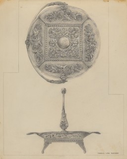 Silver Cake Dish, c. 1936.