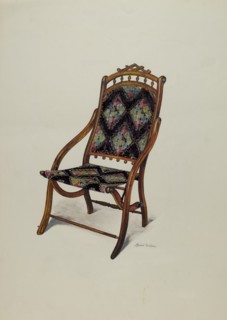 Folding Oak Chair, c. 1937.