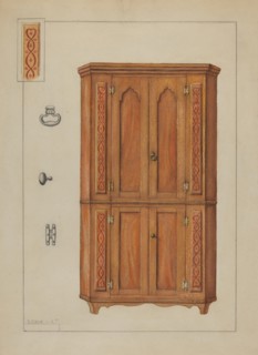 Pa. German Cupboard, c. 1936.