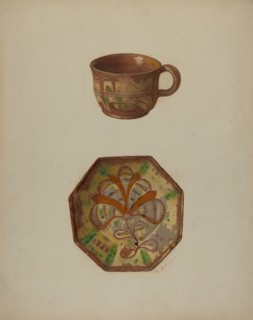 Pa. German Cup and Saucer, 1937.