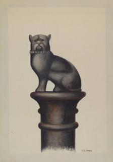 Cast Iron Hitching Post, c. 1941.