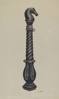 Cast Iron Hitching Post, c. 1941.