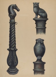 Cast Iron Hitching Post, c. 1941.