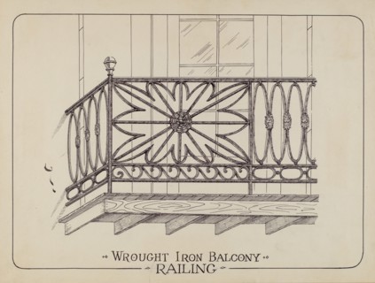 Iron Balcony Railings, 1935/1942.