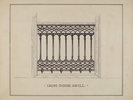 Cast Iron Balcony Railing, c. 1936.