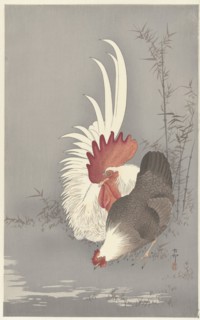 Rooster and chicken. Private Collection.