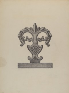 Cast Iron Fence Finial, 1937.