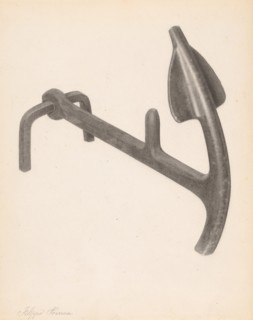 Andiron (one of pair), c. 1938.