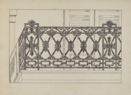 Cast Iron Balcony Railing, c. 1936.