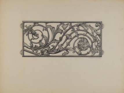 Cast Iron Window Grille, 1937.