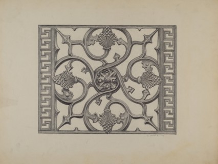 Cast Iron Window Grille, 1937.