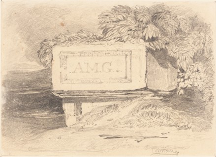 Ruined Tomb Inscribed "A.M.G.".