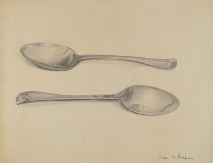 Two Silver Soup Spoons, c. 1936.