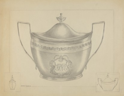Silver Sugar Bowl with Cover, 1936.