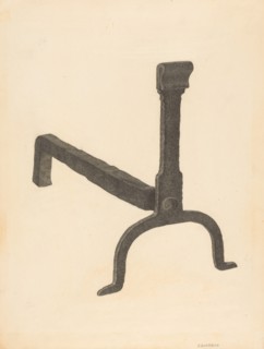 Andiron (one of pair), c. 1938.