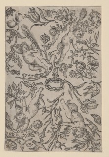Design for a Gilt Leather Panel, ca. 1660-70.